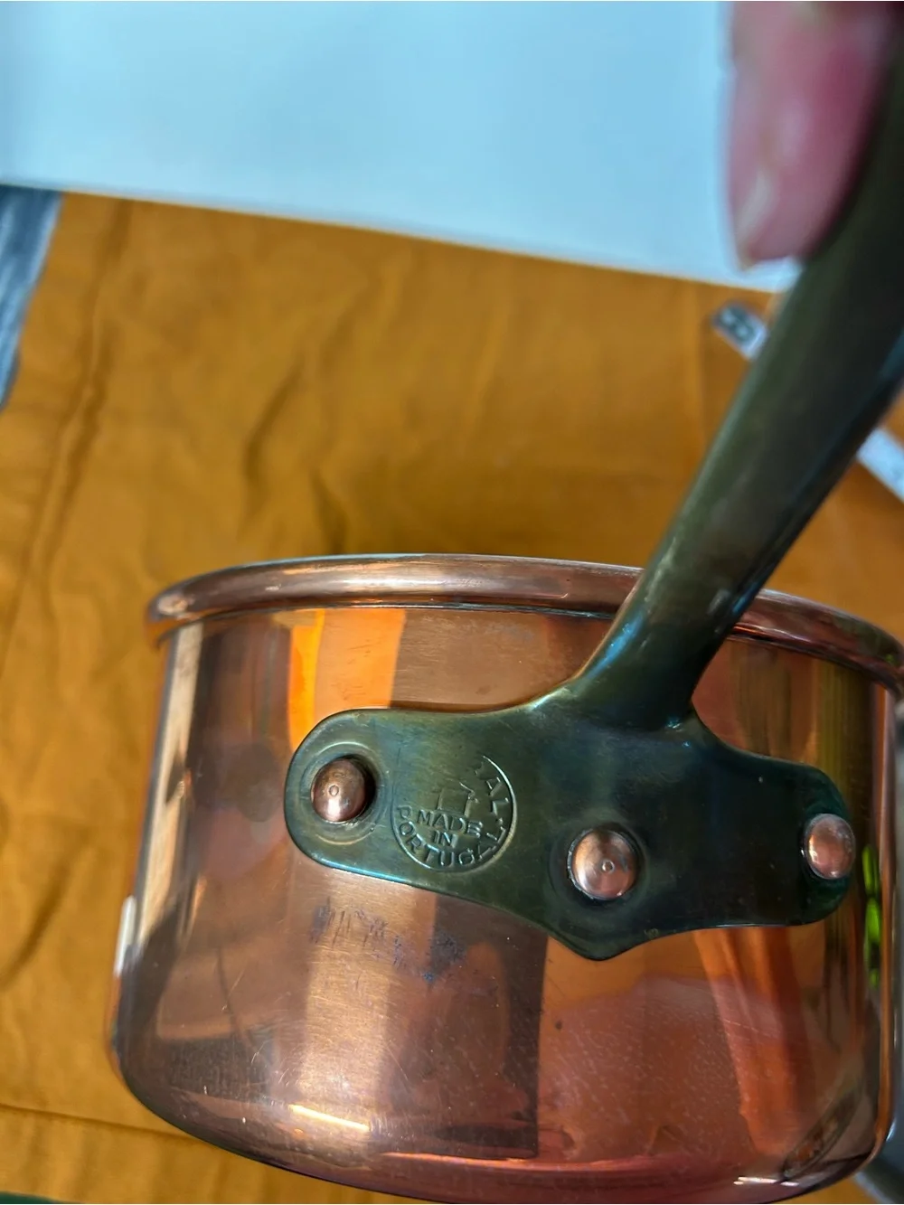 Copral Copper & Brass 6” Saucepan with Lid. Made in Portugal.